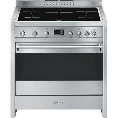 Afbeelding van Smeg A1pyid 9 Fornuis 90 X 60 5 Inductiezones Pyrolyse Oven Energieklass A Inox