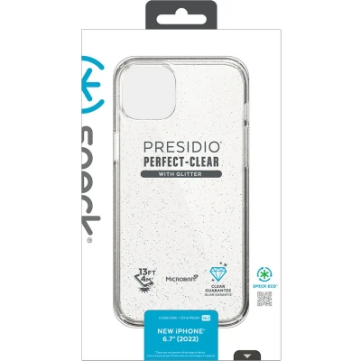Afbeelding van Speck Presidio Perfect Clear Glitter Apple iPhone 14 Plus / Gold with Microban