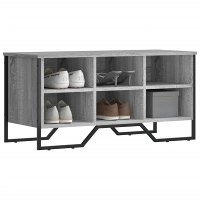 Afbeelding van Schoenenkast 90x38x45,5 cm bewerkt hout grijs sonoma eikenkleur