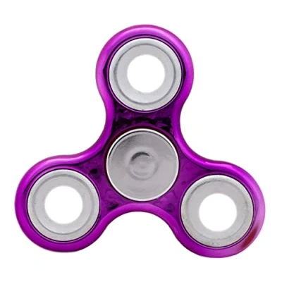 Afbeelding van Toyland® Fidget Hand Spinner stress en angstverlichting 38 motieven om uit te kiezen (paarse metalen zilveren ringen)