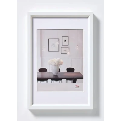 Afbeelding van walther design fotolijst wit 40x50 cm met passe partout, kunststof frame staalstijl ES050W