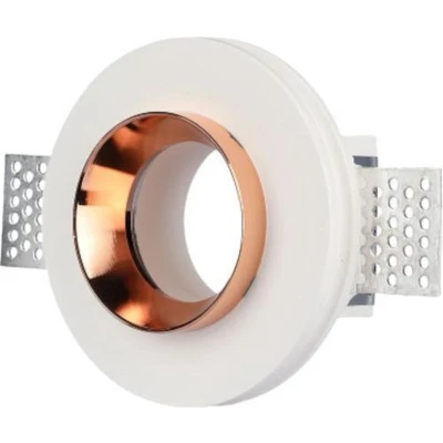 Afbeelding van V tac Inbouwspot Vt 866 Gu10 35w 10 Cm Gips/staal Wit/goud