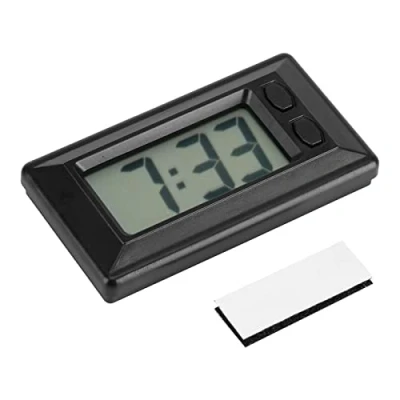 Afbeelding van MAGT Draagbare autoklok, auto dashboard met voor auto, elektronische klok, datumtijd, dashboardweergave kleefpad, display achtergrondverlichting