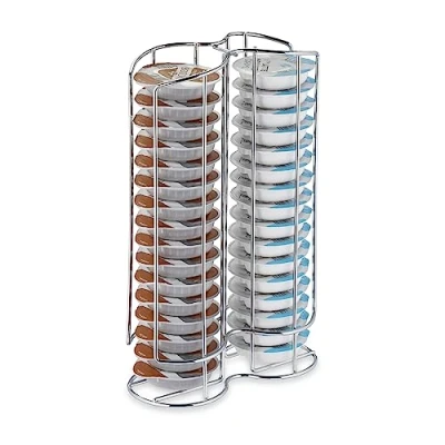 Afbeelding van Relaxdays capsulehouder compatibel met tassimo cuphouder voor 32 koffiecups keuken zilver