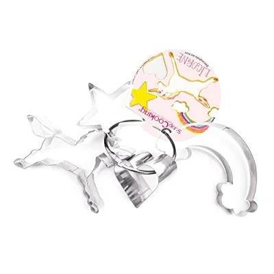 Afbeelding van Scrapcooking Koekjesuitsteker Unicorn Regenboog Hartje Sterretje Set/4