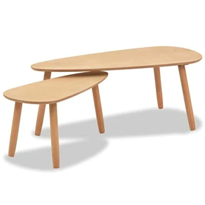 Afbeelding van vidaXL Salontafelset, 2 delig, massief grenenhout, bruin