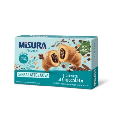 Afbeelding van Misura Privolat Cornetti al Cioccolato Senza Latte e Uova Croissants met chocoladevulling zonder melk en ei, 290 g