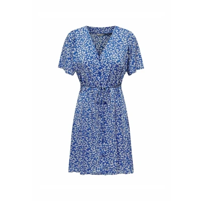 Afbeelding van ONLY Onlevida SS Short NOOS Blousejurk, Dames, Maat: XS, Nebulas blue