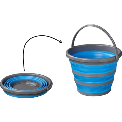 Afbeelding van Pro Plus Emmer Opvouwbaar 10 liter Rubber Grijs/Blauw