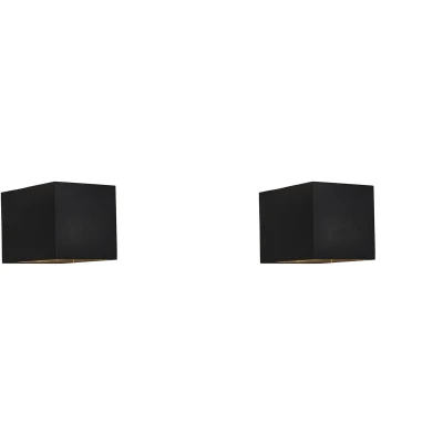 Afbeelding van QAZQA Set van 2 moderne wandlampen zwart Transfer