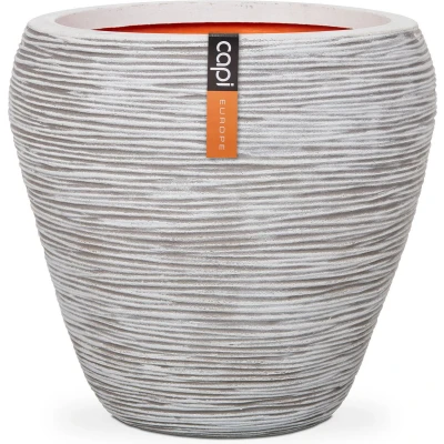 Afbeelding van Bloempot Nature Rib taps 42x38 cm ivoorkleurig KOFI362
