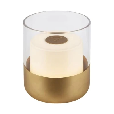 Afbeelding van BRILONER Draadloze mini led tafellamp met glas, dimbaar touch bedlampje, bureaulamp, leeslamp, voor binnen en buiten, campinglamp,