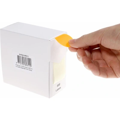 Afbeelding van Etiket Rillprint 35mm 500st op rol fluor oranje