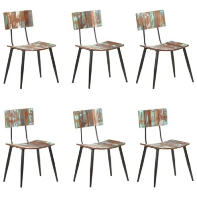 Afbeelding van vidaXL Eetkamerstoelen 6 st massief gerecycled hout