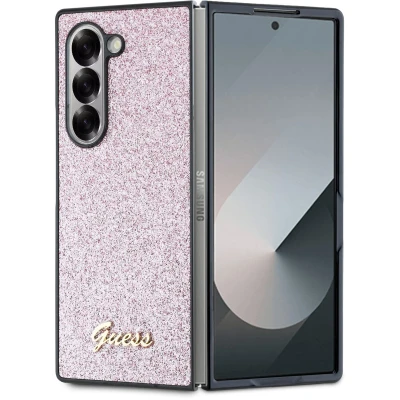 Afbeelding van Guess GUHCZFD6HGGSHP Z Fold6 F956 roze/roze hardcase 4G Glitter Script