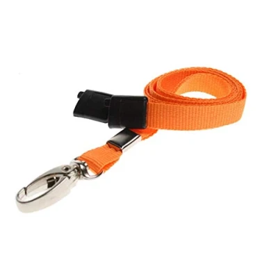 Afbeelding van ALG ID kaartsleutelband, effen kleur, met metalen clip, voor kaarten, oranje