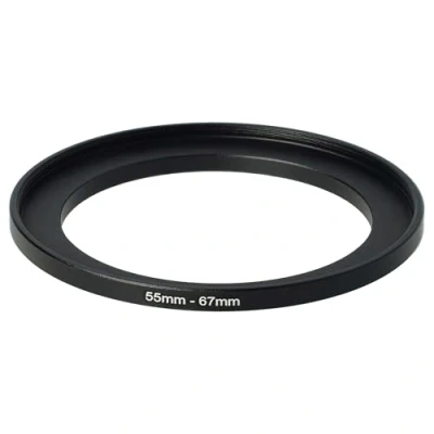 Afbeelding van vhbw Step Up ringadapter van 55 mm naar 67 voor cameralens, metalen filteradapter, zwart