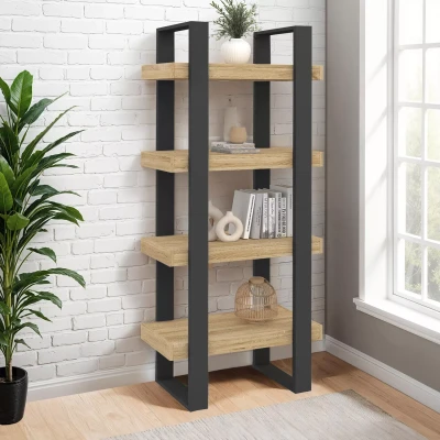 Afbeelding van Etagère 4 niveaux PHOENIX bois et noir