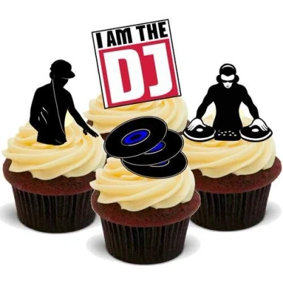 Afbeelding van DJ Mix Eetbare taartdecoraties, 12 stuks