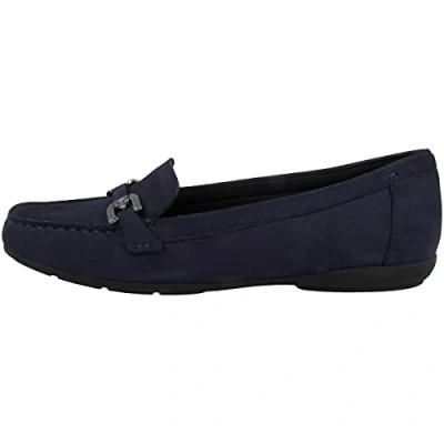Afbeelding van Geox Annytah Mocassins, Dames, Maat: 37.5, Dark blue Nubukleer