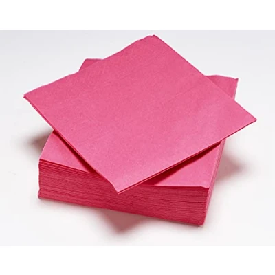Afbeelding van 50 servetten fuchsia van watten, 2 laags, FSC® 33 x cm