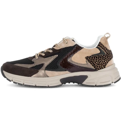 Afbeelding van Gabor Comfort Sneakers laag, Dames, Maat: 35, Black/brown/sand Schoenen