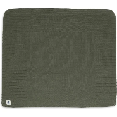 Afbeelding van Jollein Aankleedkussenhoes 75x85cm Pure Knit Leaf Green GOTS