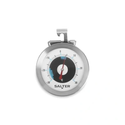 Afbeelding van Salter 517 SSCR Analoge thermometer voor koelkast en vriezer, vriezen, 30 C tot +30 C, bimetalen sensor nauwkeurige temperatuur, met haak, roestvrij staal