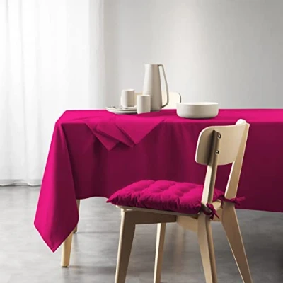 Afbeelding van Tafellaken Tafelkleed Mistral katoen gerecycled 140x240cm fuchsia