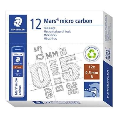 Afbeelding van Staedtler 250 05 B Mina Sottile Micro, 0,5 mm B, 12 Pezzi