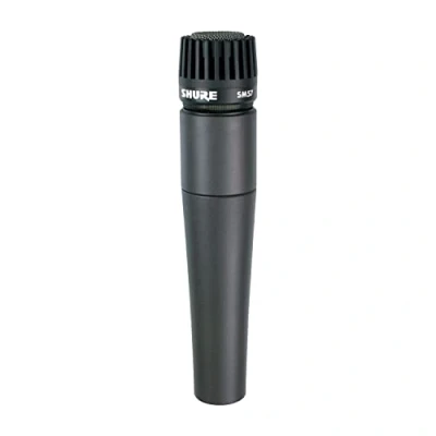 Afbeelding van Shure SM57 Dynamische cardioïde instrumentmicrofoon met pneumatische schokdemperhouder, microfoonklem A25D, opbergtas, 3 polige XLR stekker, zonder kabel (Sm57 Lce)