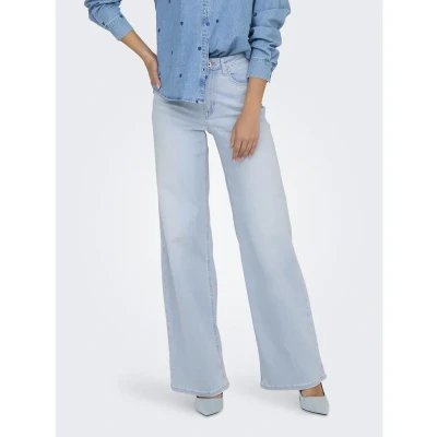 Afbeelding van Only Jeans Onlmadison Blush Hw Wide Dnm Cro495 15338289 Light Blue Bleached Denim Dames Maat W26 X L30