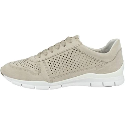 Afbeelding van Geox Sukie Sneakers laag Light taupe, Dames, Maat: 39, taupe Veloursleer