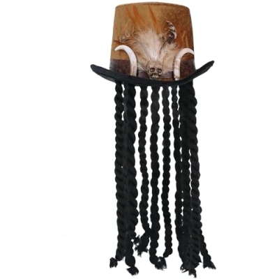 Afbeelding van Smiffys 52797 Deluxe Witch Doctor Uniseks Volwassen Hoge Hoed, Zwart, One Size