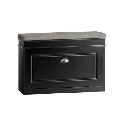 Afbeelding van SoBuy FSR82 L SCH Schoenenbank met zitkussen en inklapbare lade, 75 x 24 51 cm, zwart