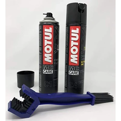 Afbeelding van MOTUL MC Care C1 Chain Clean Kettingverzorging 400 ml C4 Lube Road + borstel