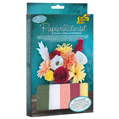 Afbeelding van Folia knutselset crêpe papier bloemen, 21 delig