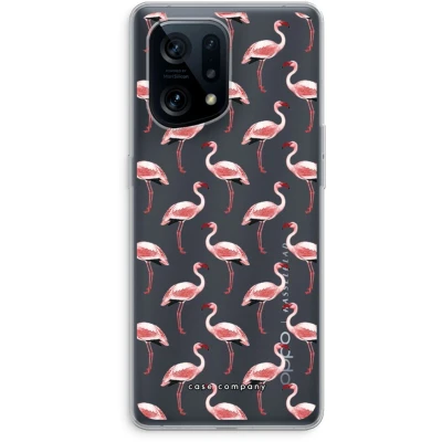 Afbeelding van Case Company® hoesje geschikt voor Oppo Find X5 Flamingo Soft Cover Telefoonhoesje Bescherming aan alle Kanten en Schermrand