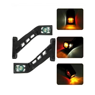 Afbeelding van JJ 2 x led sjabloonlampen 12 V 24 driekleurig rood wit oranje op antenne zijpositie achter voor vrachtwagen en zware gewichten aanhanger bestelwagen caravan E goedgekeurd