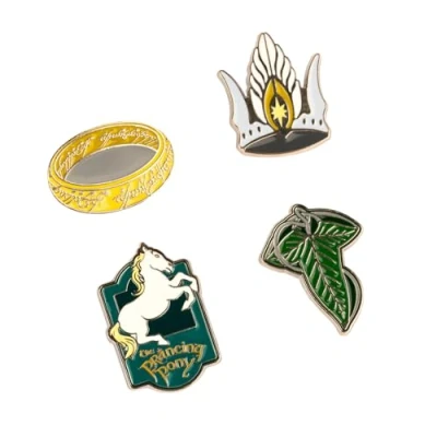 Afbeelding van Grupo Erik Set van 4 Lord of the Rings Pins Goodies Rings, Metaal, Geen edelsteen