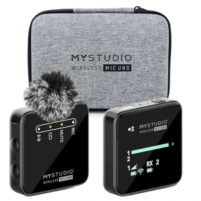 Afbeelding van Easypix MyStudio Mic UNO Studiomicrofoon Dasspeld Zendmethode:Kabelgebonden, Radiografisch Incl. windkap, microfoonstatief USB C Kabelgebonden,