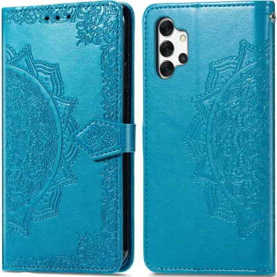 Afbeelding van iMoshion Hoesje Geschikt voor Samsung Galaxy A32 (4G) Met Pasjeshouder Mandala Bookcase Turquoise
