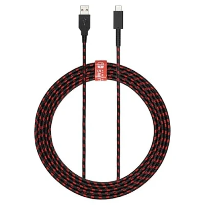 Image de Pdp Gaming Charge Cable 8 Feet Usb C Charger: Noir/Rouge Nintendo Switch