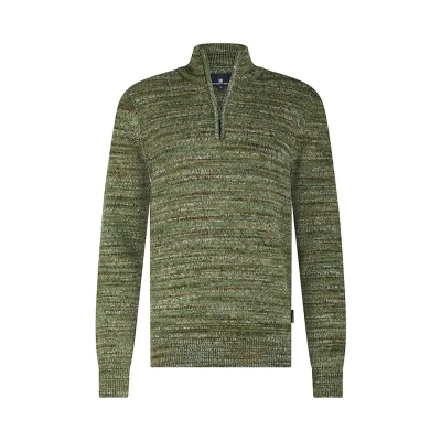Afbeelding van State of Art Trui Halfzip Gemêleerd Groen/dessin 4XL