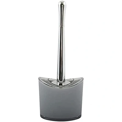 Afbeelding van MSV Toiletborstel in houder/wc borstel Aveiro PS kunststof/rvs lichtgrijs/zilver 37 x 14 cm