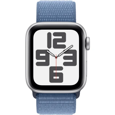Afbeelding van Apple Watch SE 2023 40mm Zilver (Blauwe Nylon Band)