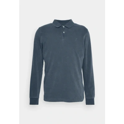 Afbeelding van Marc O&#039;Polo LONG Sleeve Collar Embroidery Longsleeve, Heren, Maat: XXL, Dark navy