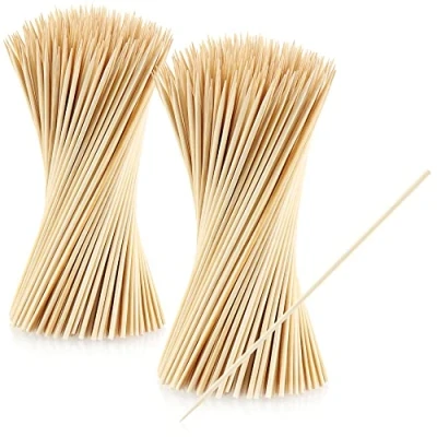 Afbeelding van com four® 500 x bamboe vingerfood spiesen lange houten voor vlees en groentespiesen barbecuespiesen (500 stuks 20 cm natuur)