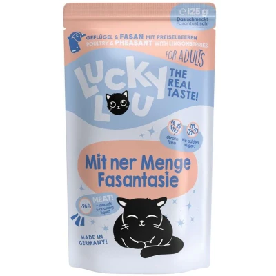 Afbeelding van 16x 125g Lucky Lou Adult Gevogelte &amp; Fazant nat kattenvoer