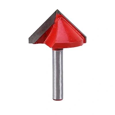 Afbeelding van CNC wolfraam stalen groeffrees 90 graden schacht 6 mm diameter 32 voor het maken van 3D panelen, rood